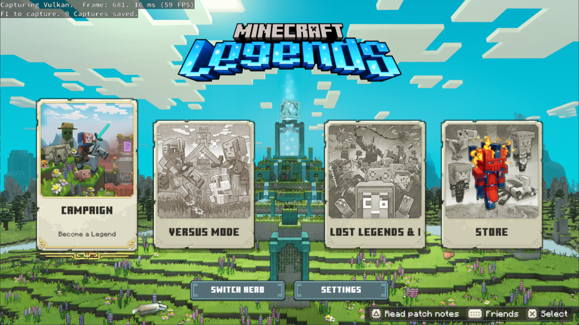 Minecraft Legends running in KytyPS5