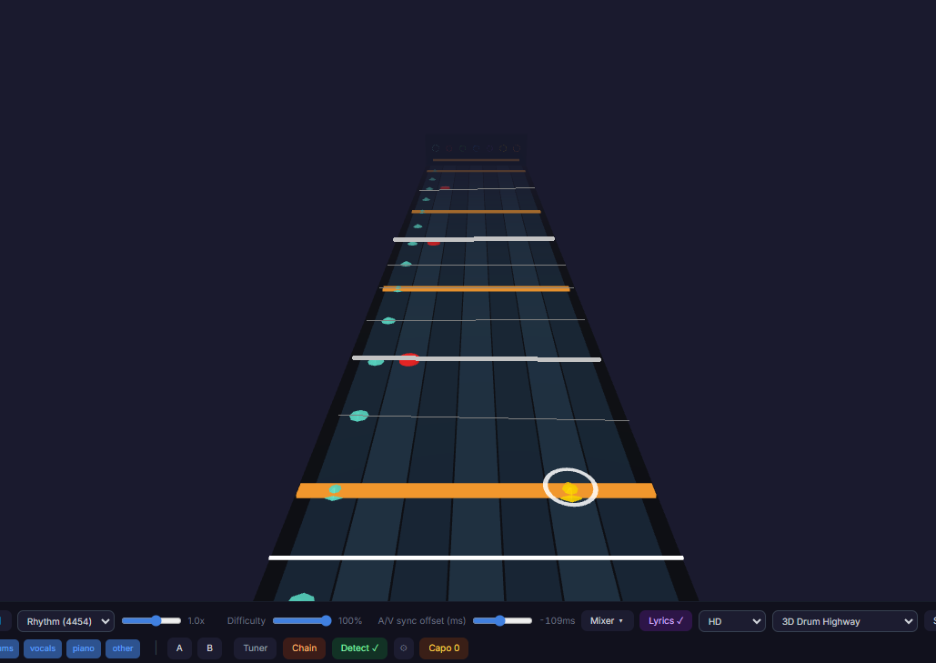 3D Drum Highway mockup screenshot